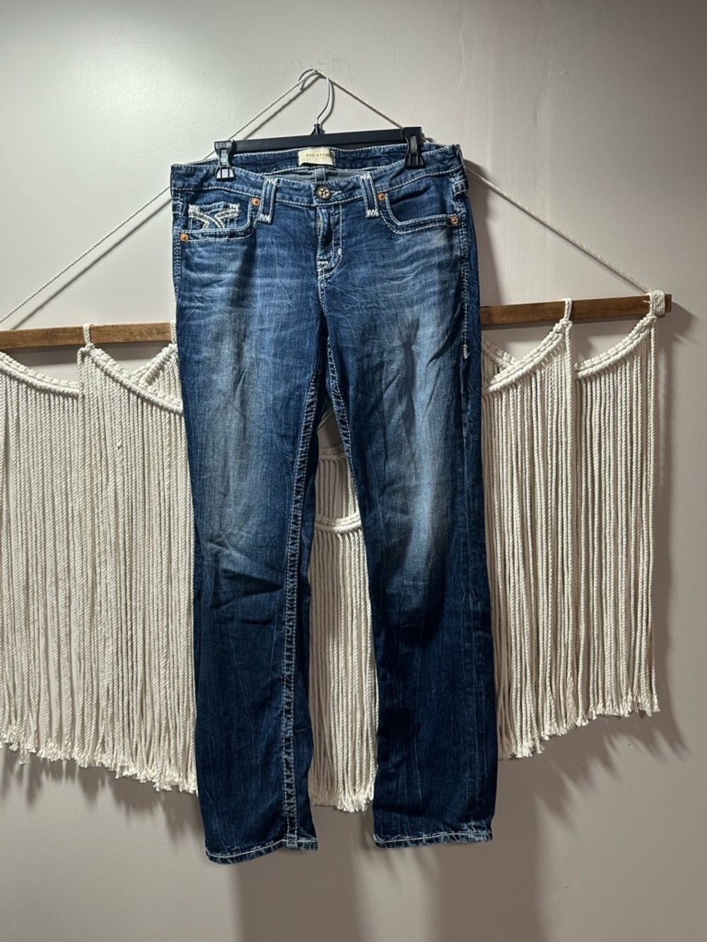 Big Star Women's Straight Leg Jeans in Dark Indigo Wash